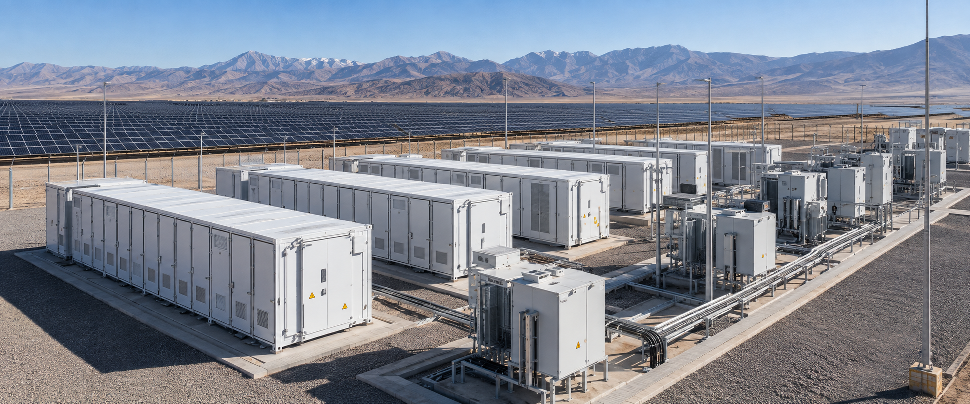 Planta solar con sistema de almacenamiento de energía BESS