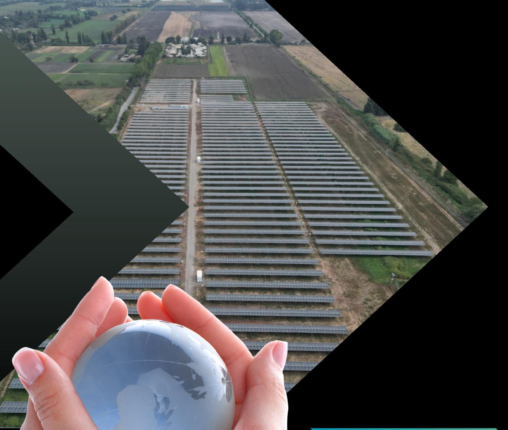 Vista aérea de una planta fotovoltaica construida por Clean World